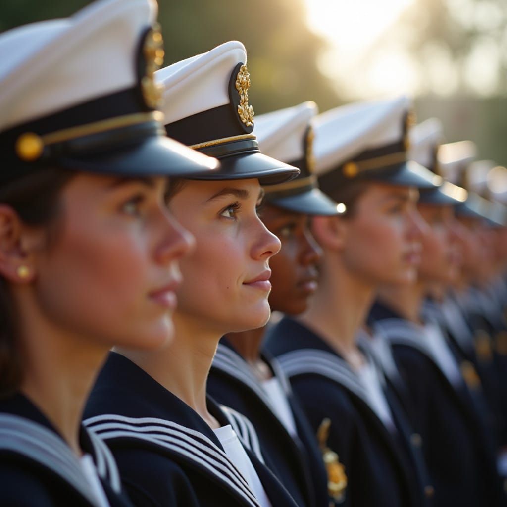 Navy Midshipmen Graduation Ceremony in Formal Uniforms