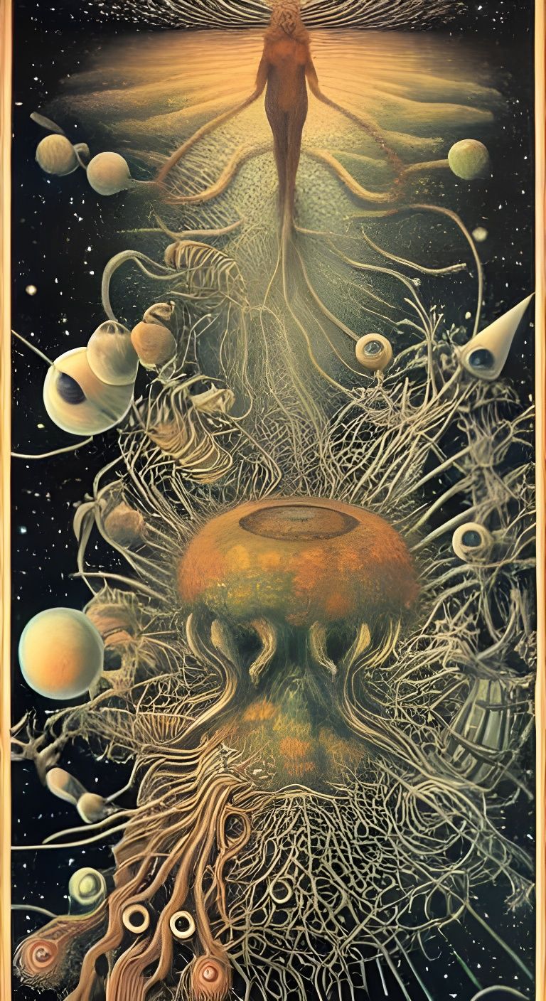 Surreal Space Walker in Orbit with God