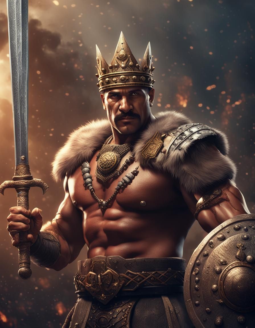 Barbarian King with Sword: Fantasy Concept Art