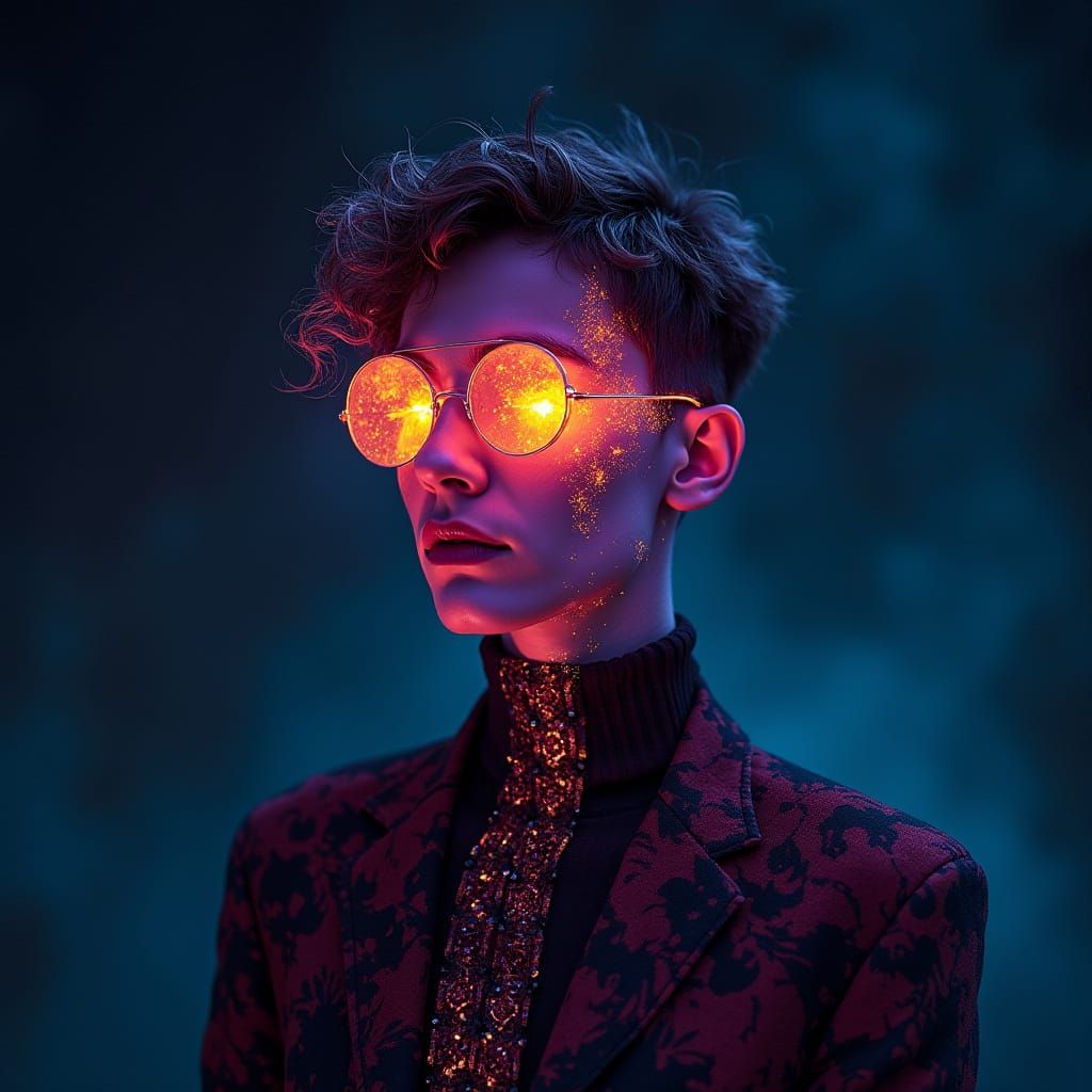 Dystopian Noctilucent Portrait in Dieselpunk Style