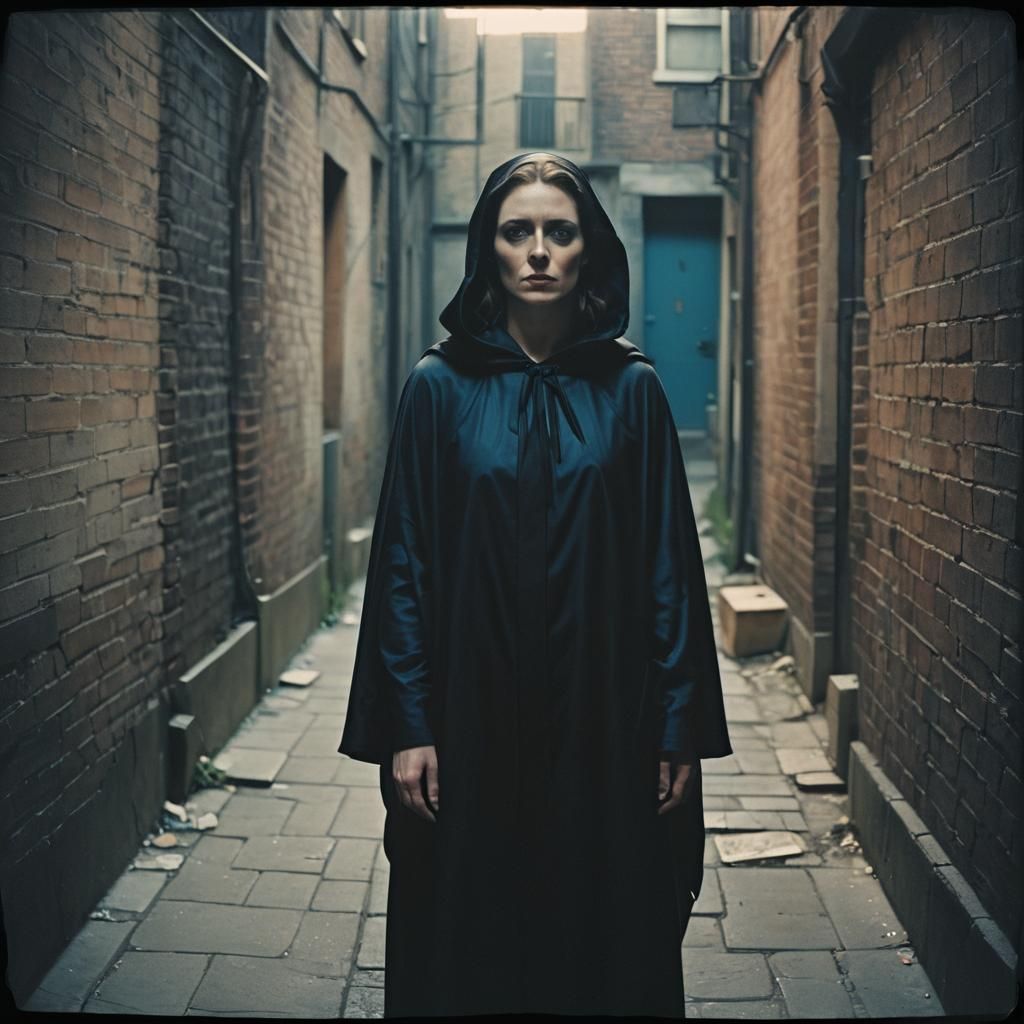 Moody Portrait in a Dark Alleyway