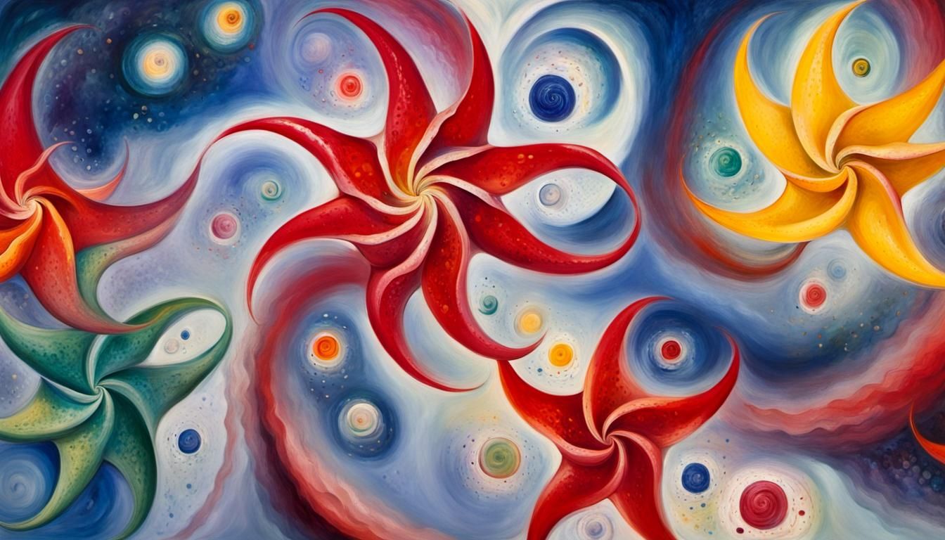 Surreal Star Swirl in Chagall-Inspired Portrait