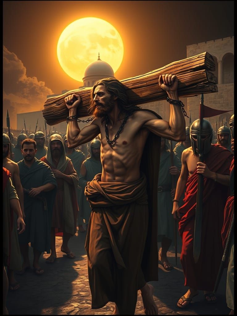 Jesus Bearing the Cross: Caravaggio Meets Art Nouveau