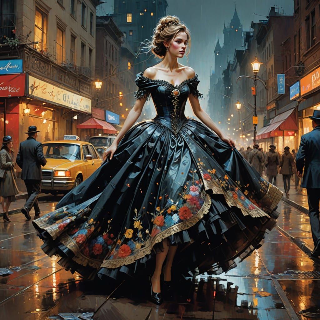 Vibrant 1800s Ball Scene with Opulent Details