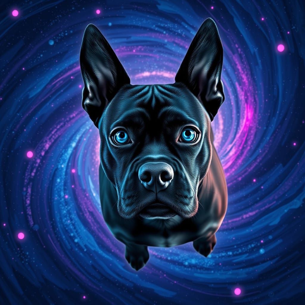 Galaxy Boxer in Vibrant Astral Landscape