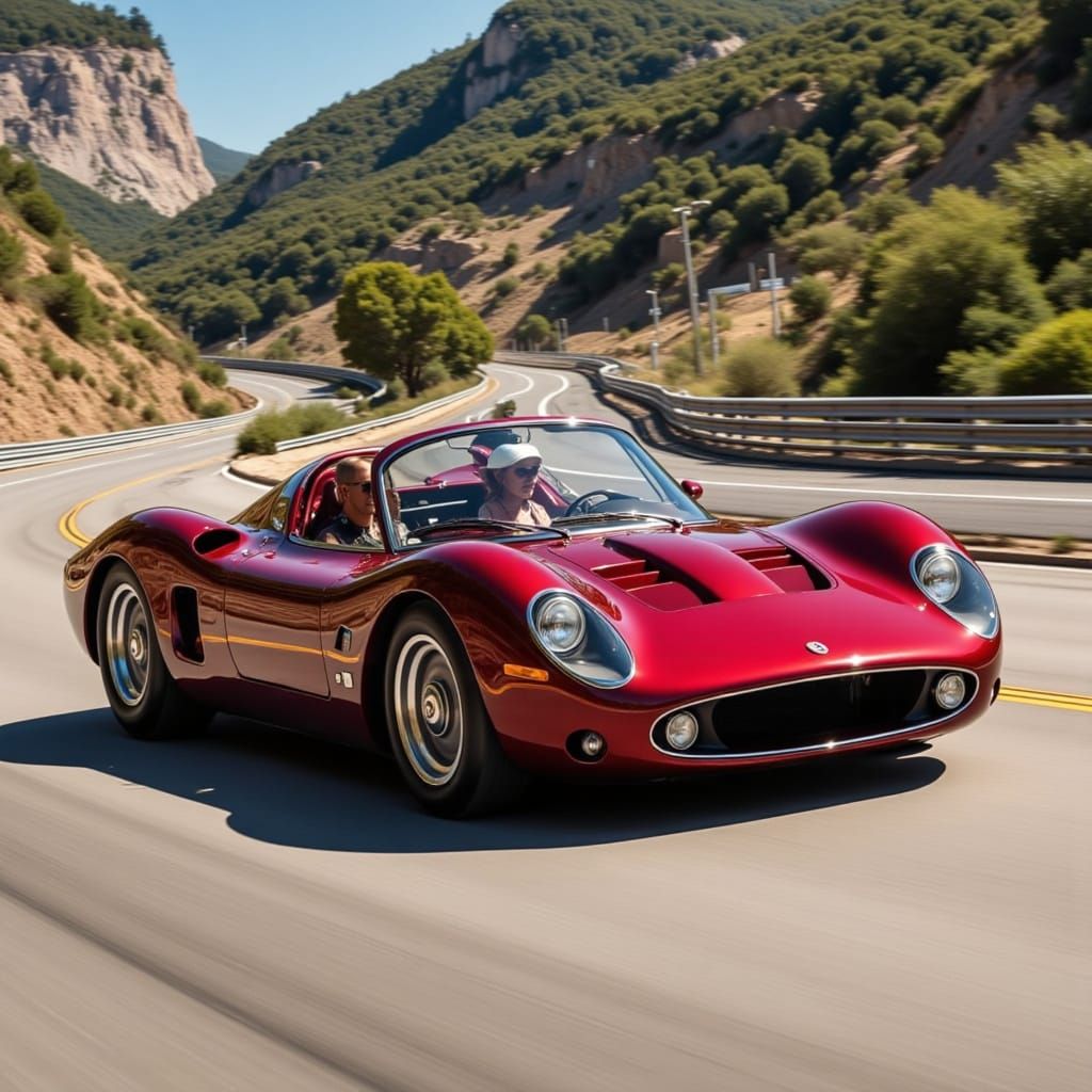 Cranberry Jaguar C-X75 on Italian Racetrack