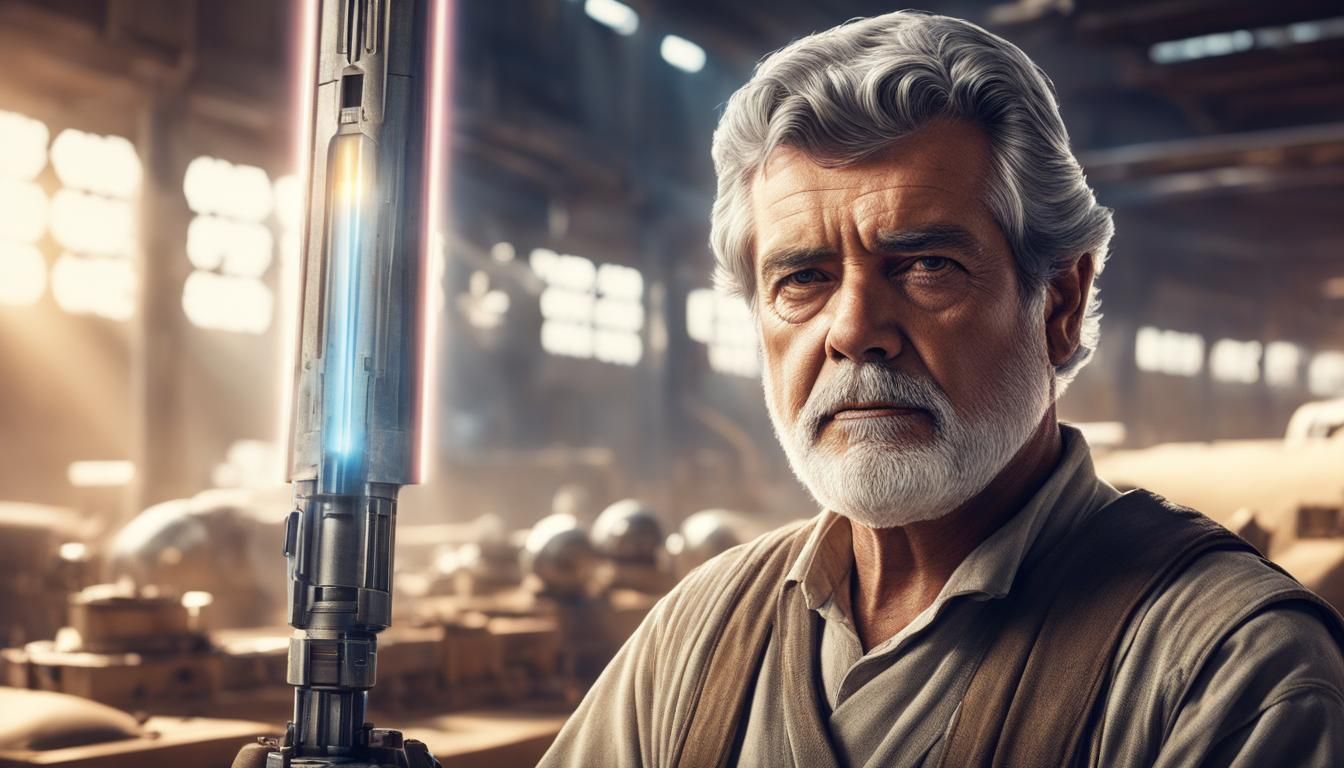 Photorealistic Tatooine Lasersword Factory Worker Portrait