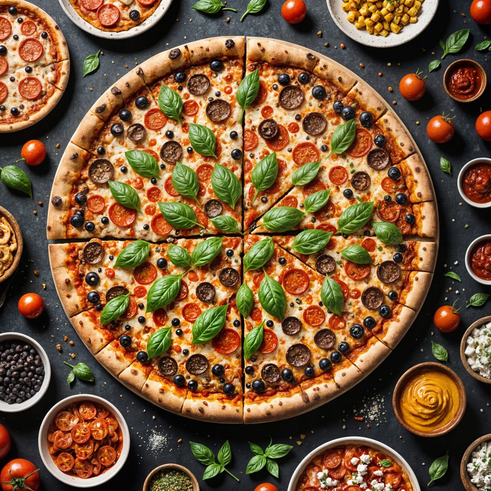 Fiery Pizza Made of Unexpected Things