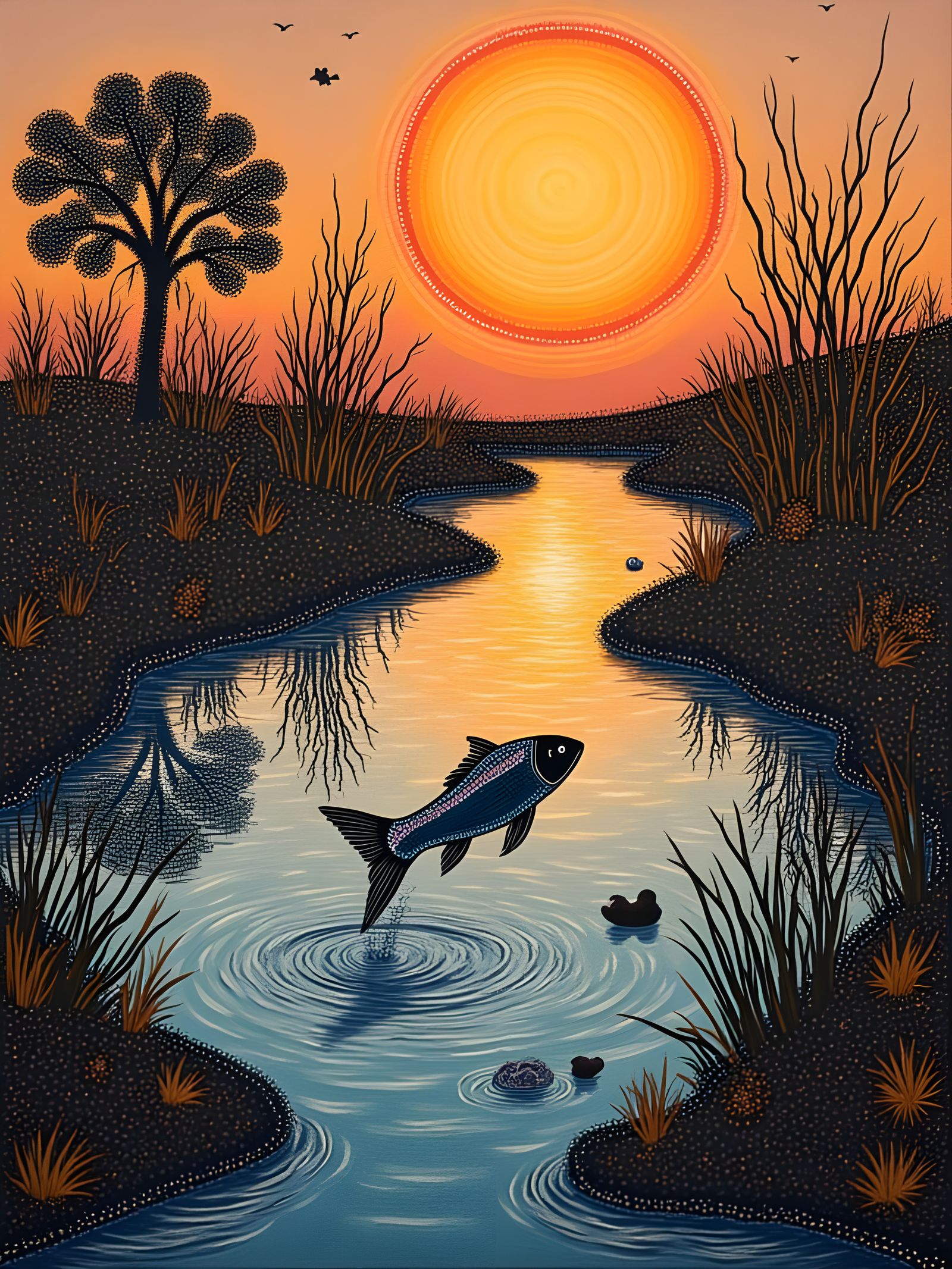 Sunset pond