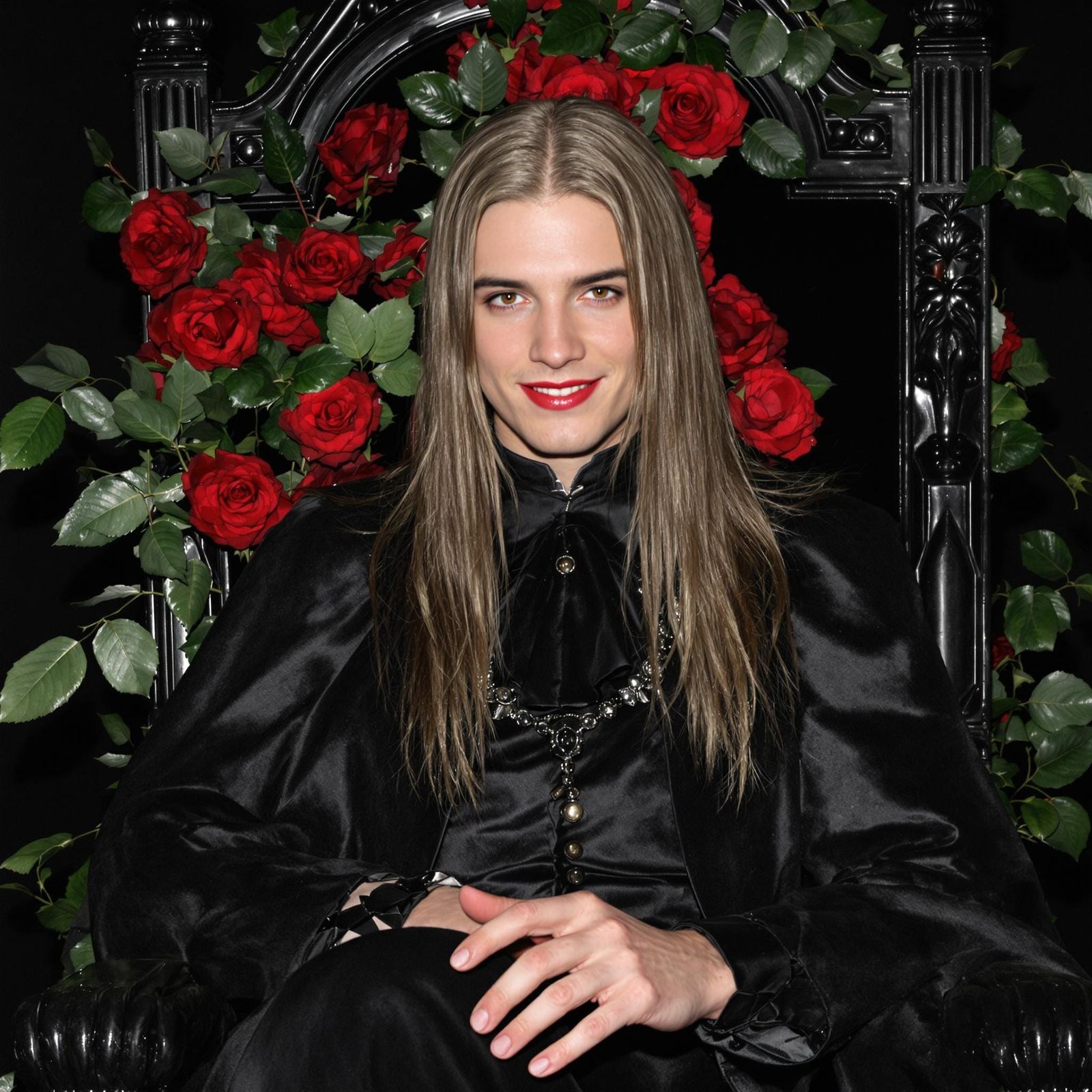 Elegant Vampire with Golden Brown Eyes