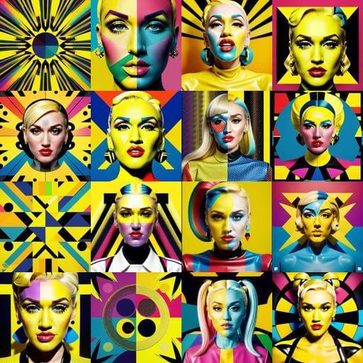 Gwen Stefani in Pop Art Style on a Banana Peel