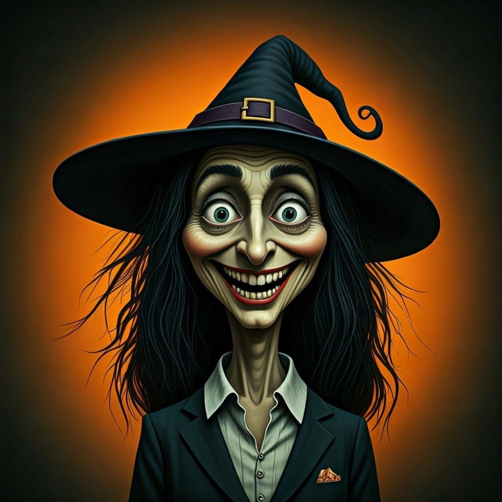 Humorous Halloween Witch Inspired by Outsider Art