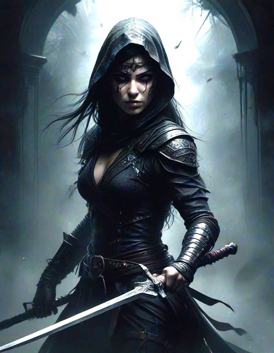 Ethereal Shadow Assassin Emerge from Misty Darkness