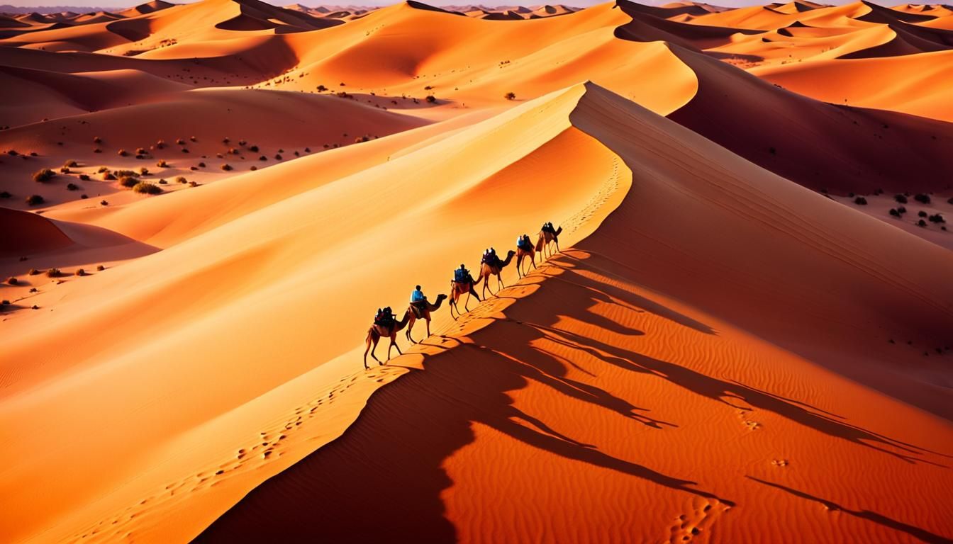 Golden Desert Oasis in Vivid Aesthetic as Fantasy Concept Ar...