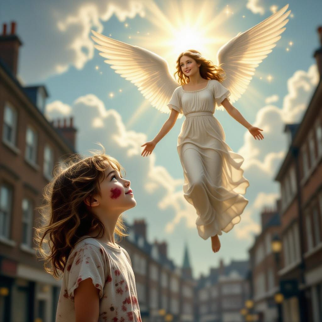Hopeful Angel Over London