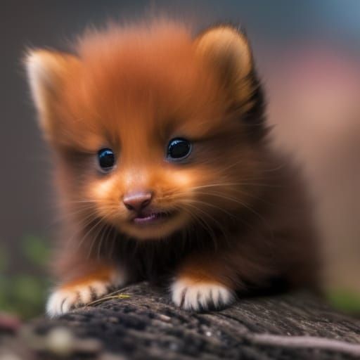 Adorable Kitten Close-up in 3D Detailed Matte Painting