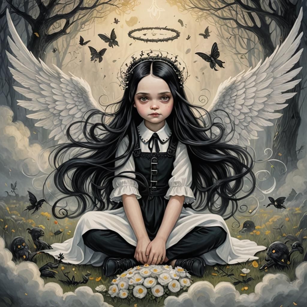 Wednesday Addams as Whimsical Angel