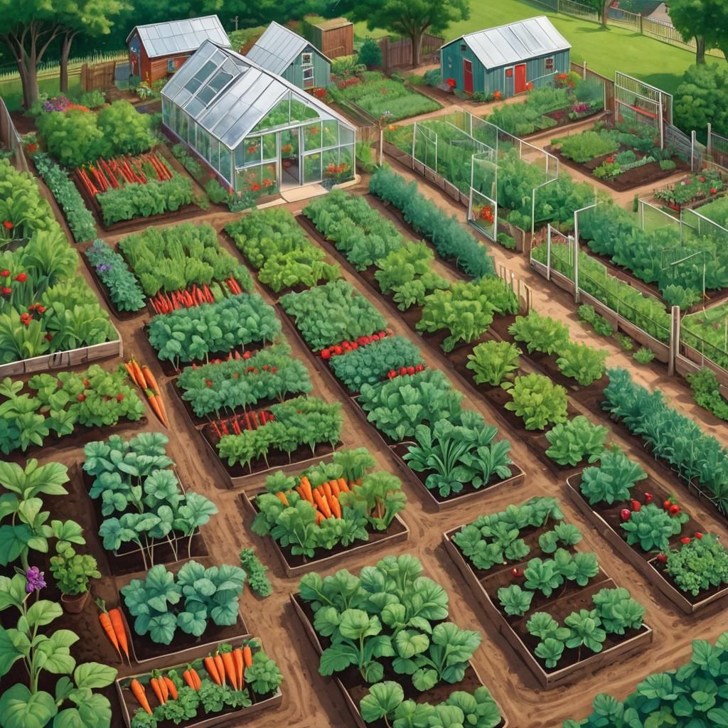 Airbrush Art of a Summer Vegetable Garden