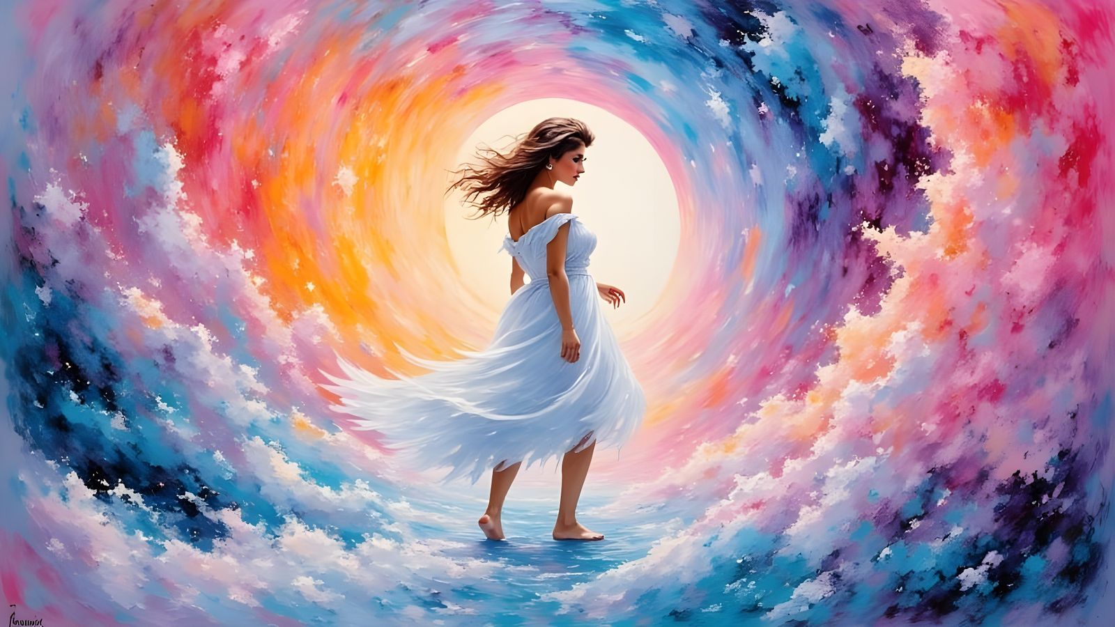 Raquel Welch in a Dreamlike Impressionist Paradise