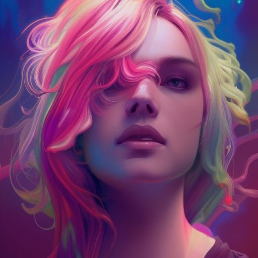 Psychedelic Landscape with Energy Field, Hyperdetailed