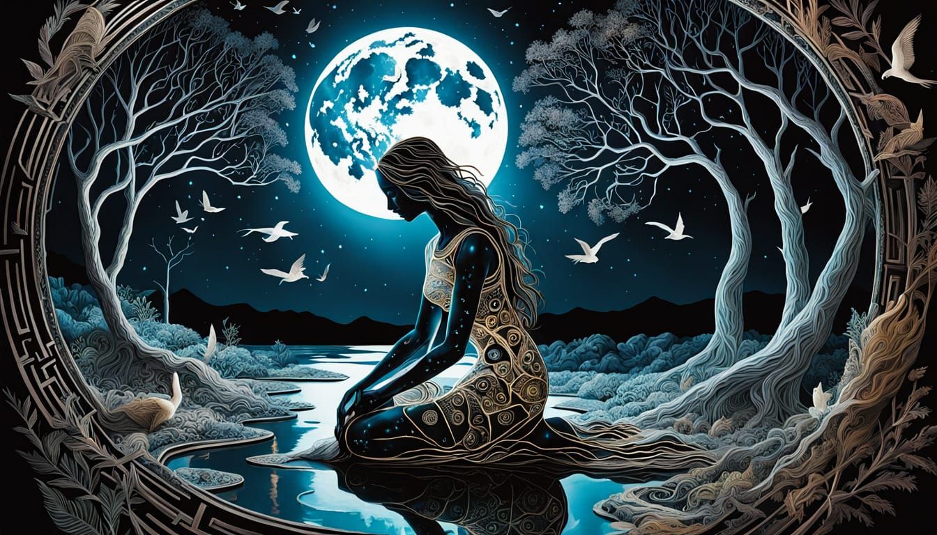 Surreal Labyrinthine Masterpiece with Bio-Art Elements