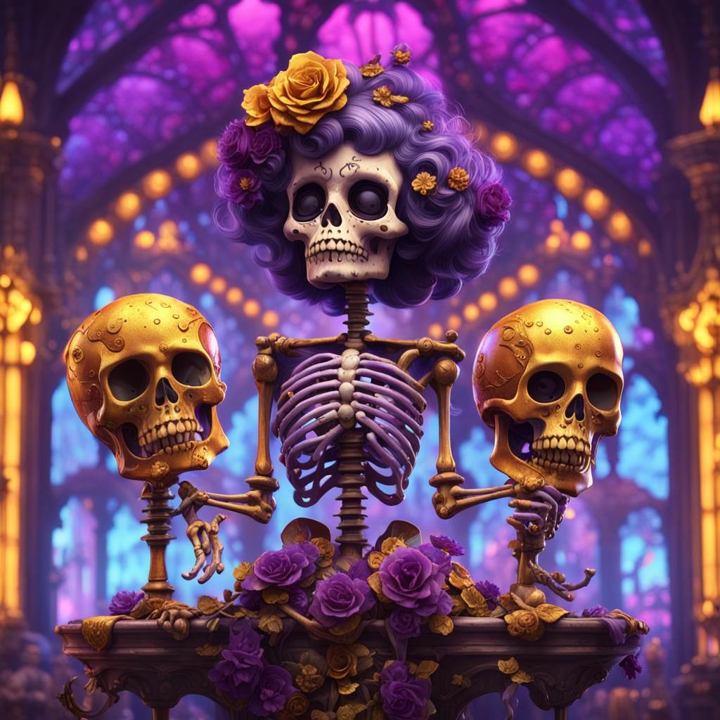 Betty Boop Skeleton in Dark Fantasy Style