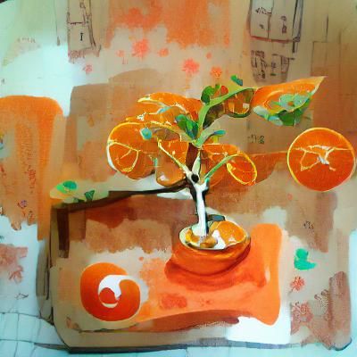 AI Generated Image of an Orange Tree