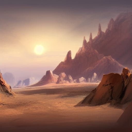 Desert Landscape in Guild Wars Style