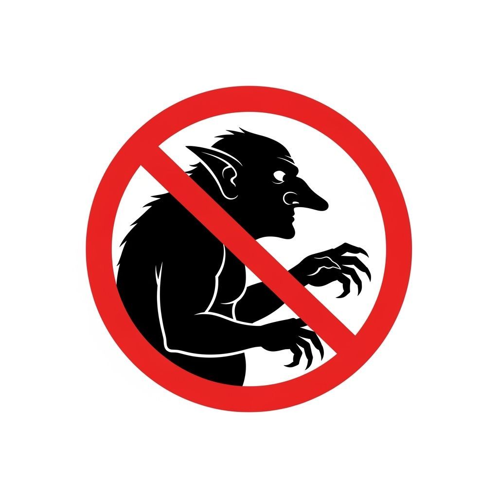 Forbidden Troll Silhouette in Minimalist Design