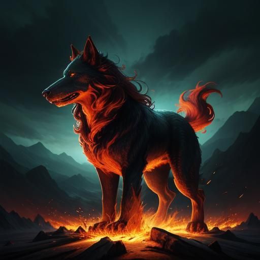 Massive Fire Hound Concept Art