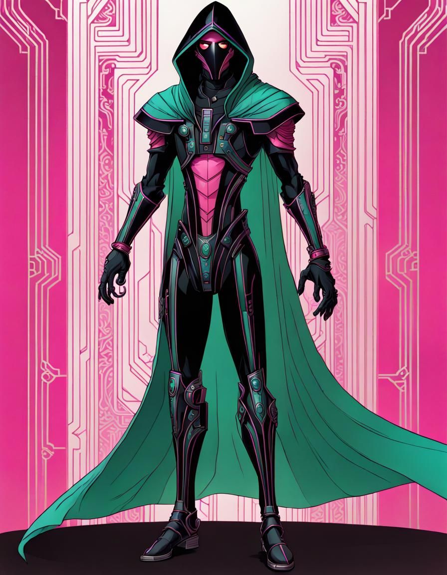 Art Deco Gothic Man in Sci-Fi Hardsuit