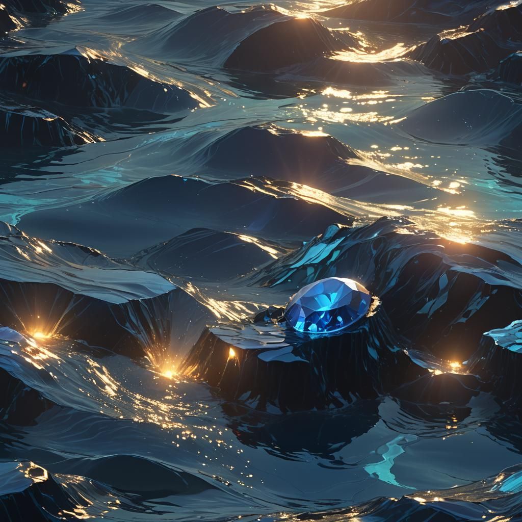 Colossal Sapphire Rises from the Deep Ocean