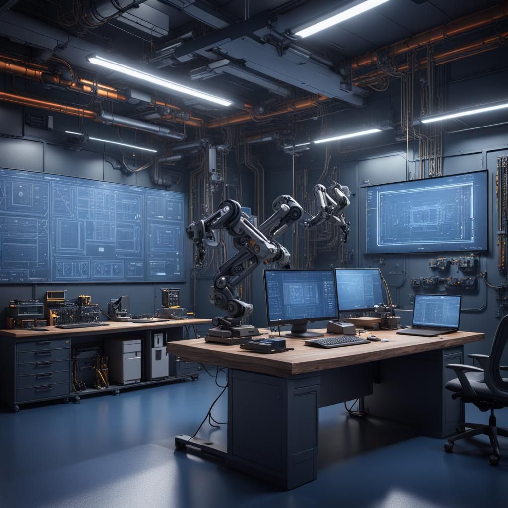High Tech Facility Workstation Concept Art