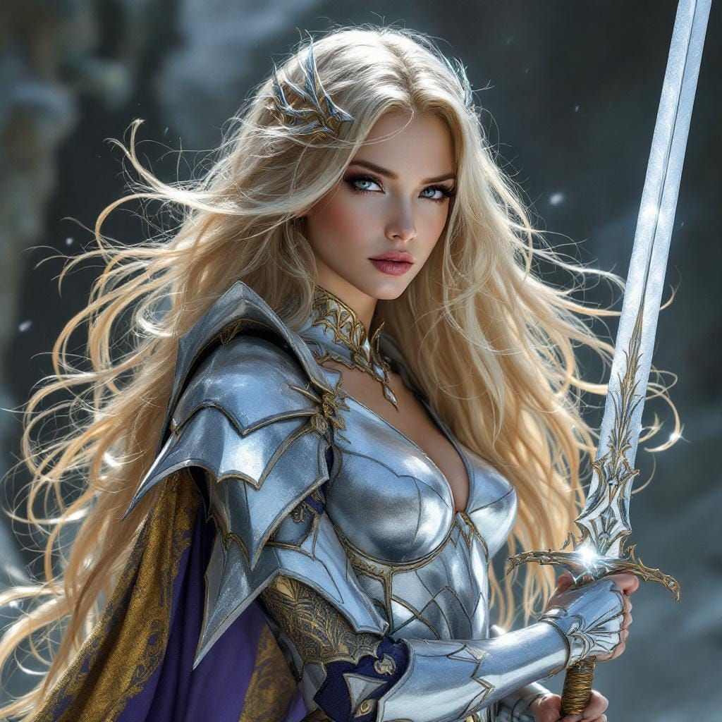 Celestia: Dragon-Scale Armor in Dark Fantasy Style