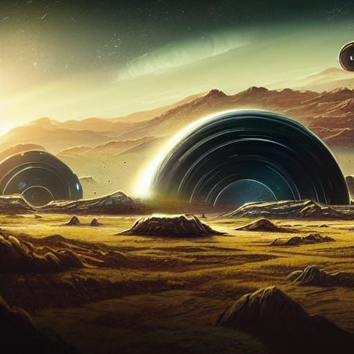 Human Colonization of Alien World: Sci-Fi Concept Art