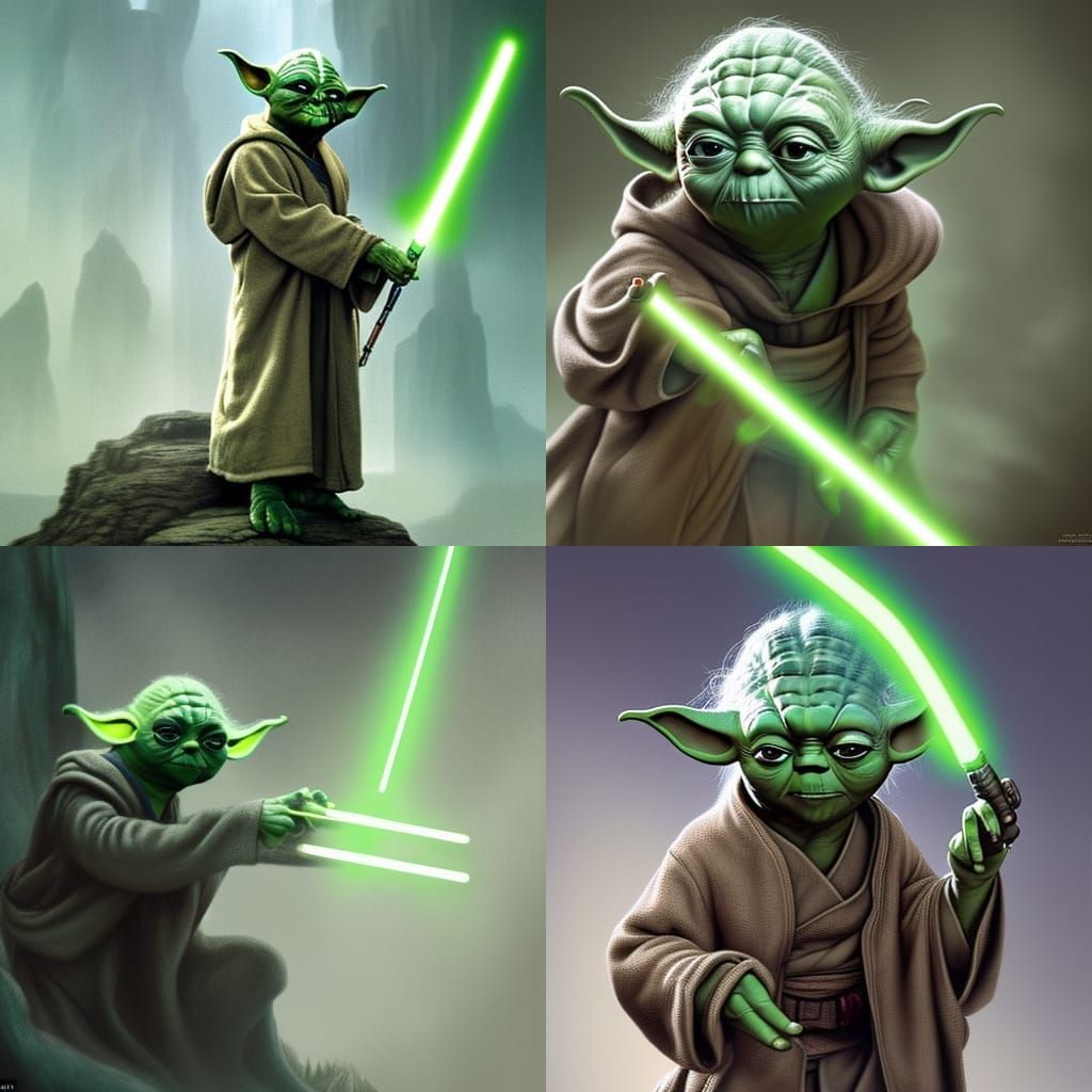 Detailed Digital Painting of Jedi Master Yoda