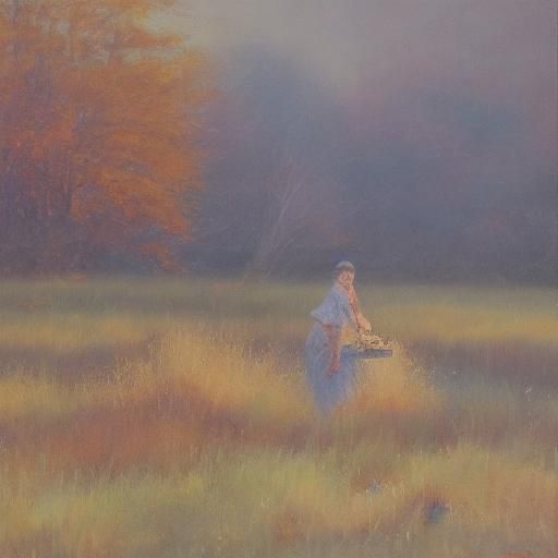 Candlelight in Spring Twilight: Whimsical Oil Painting