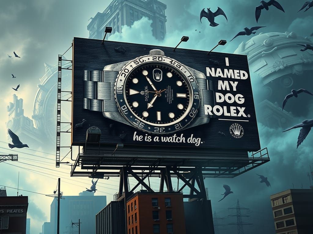 Gritty Billboard in Post-Apocalyptic Cityscape