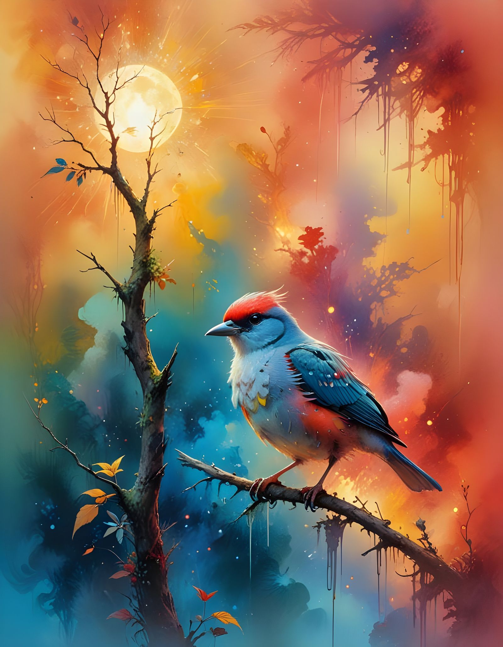 Ethereal Sunrise in a Vibrant Rainforest