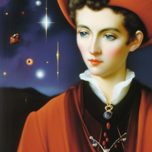 Androgynous Vampire Lord Portrait in Classic Style