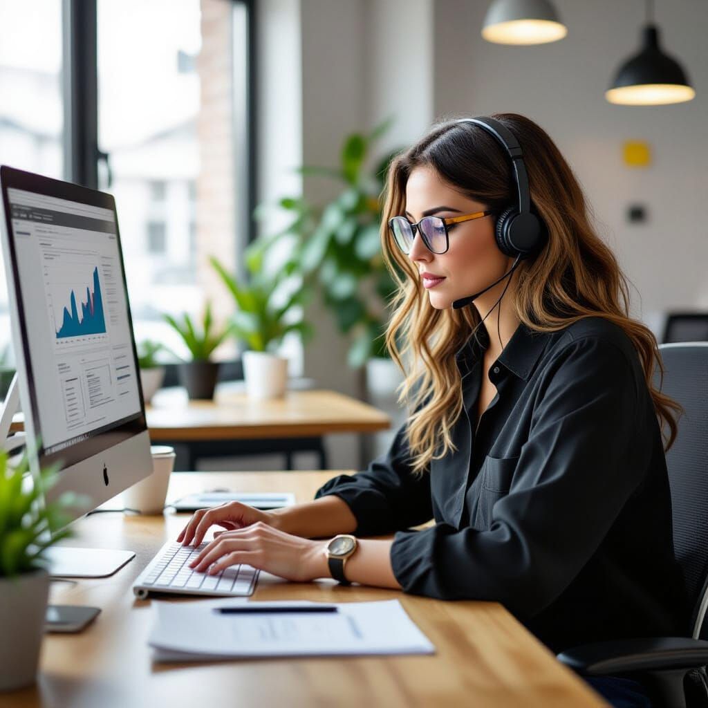 Woman Working in Office, 21st Century