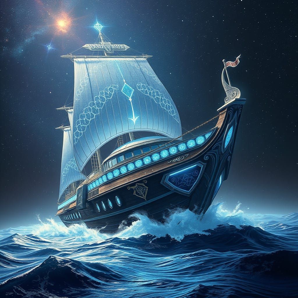 Celestial Ayleid Vessel Sails the Starry Seas