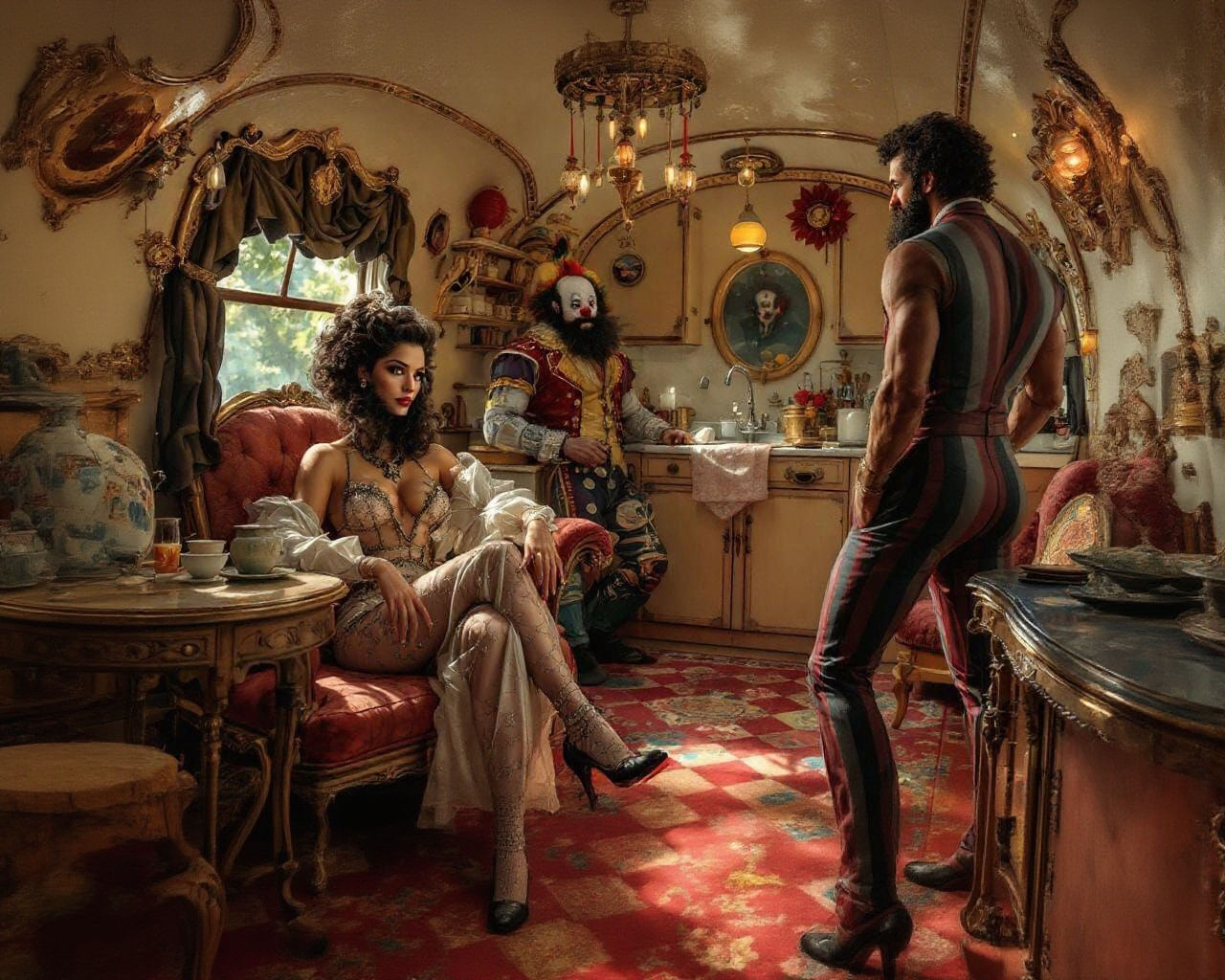 Surreal Circus: Bearded Star and Steampunk Engine