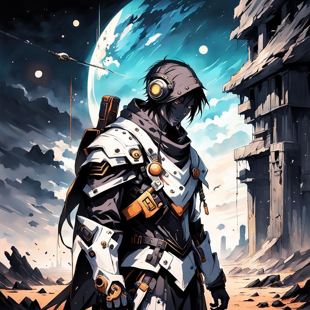 Futuristic Anime Scout on Desolate Moon