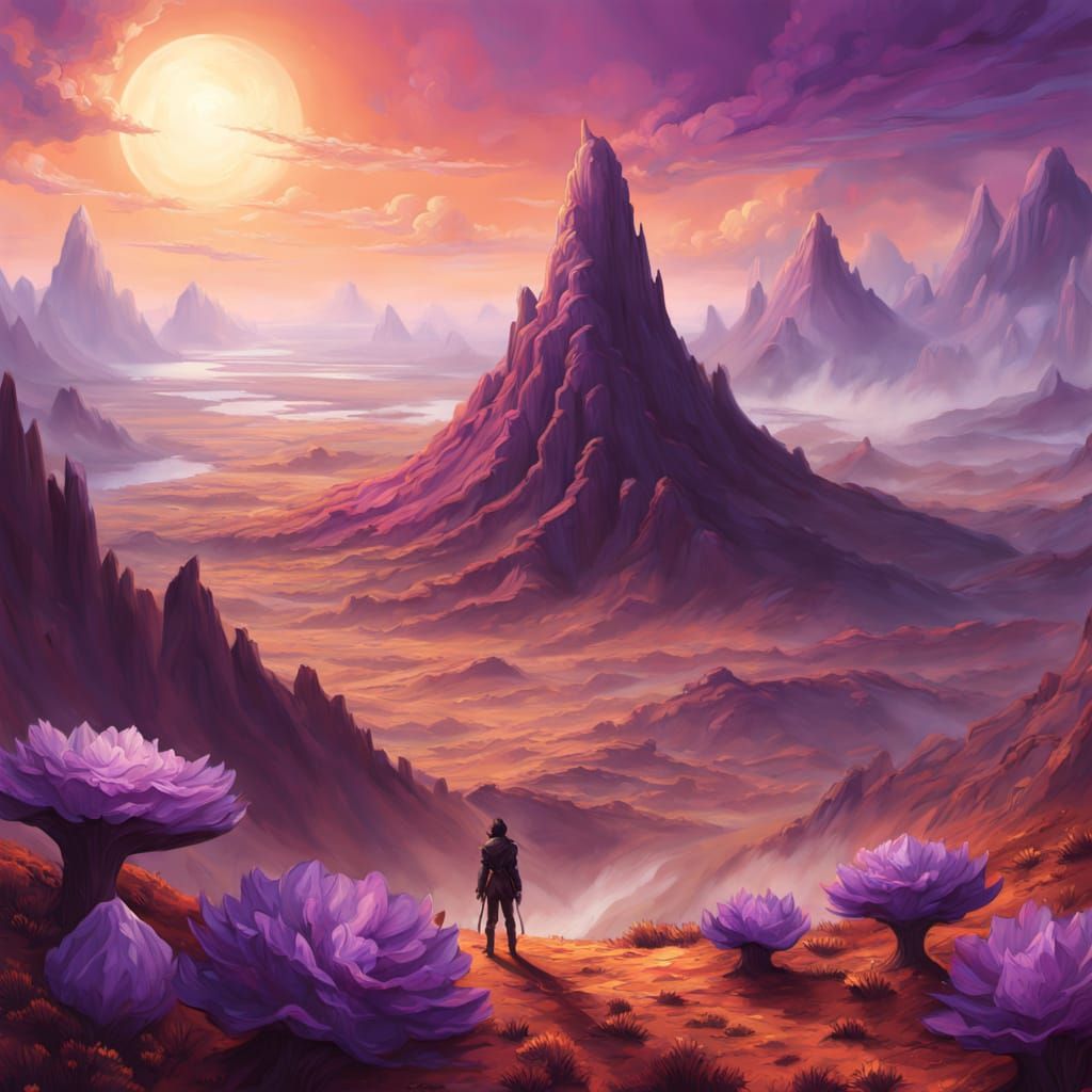 Surreal Alien Landscape With Ethereal Figure