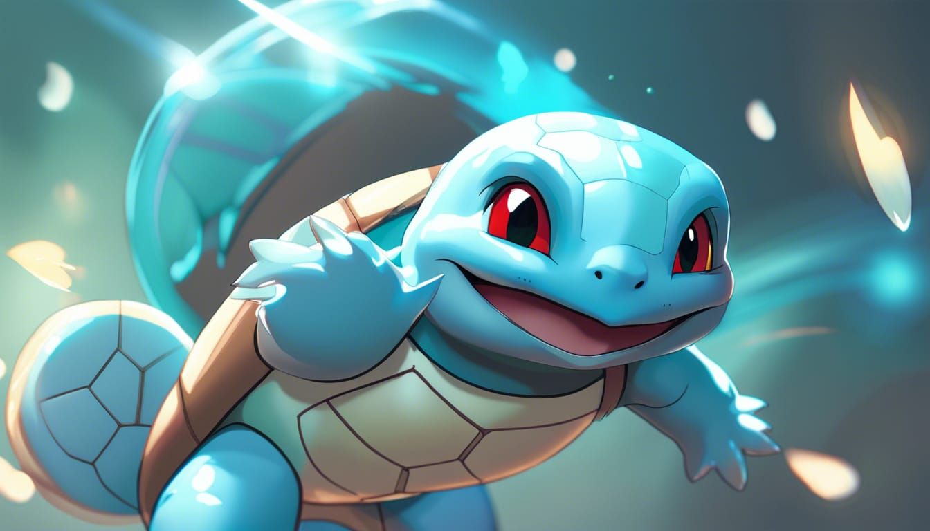 Detailed Squirtle Portrait in Art Nouveau Style