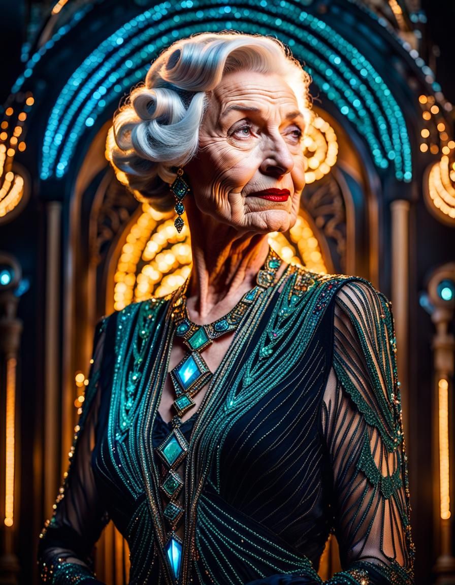 Art Deco Portrait of a Graceful Woman