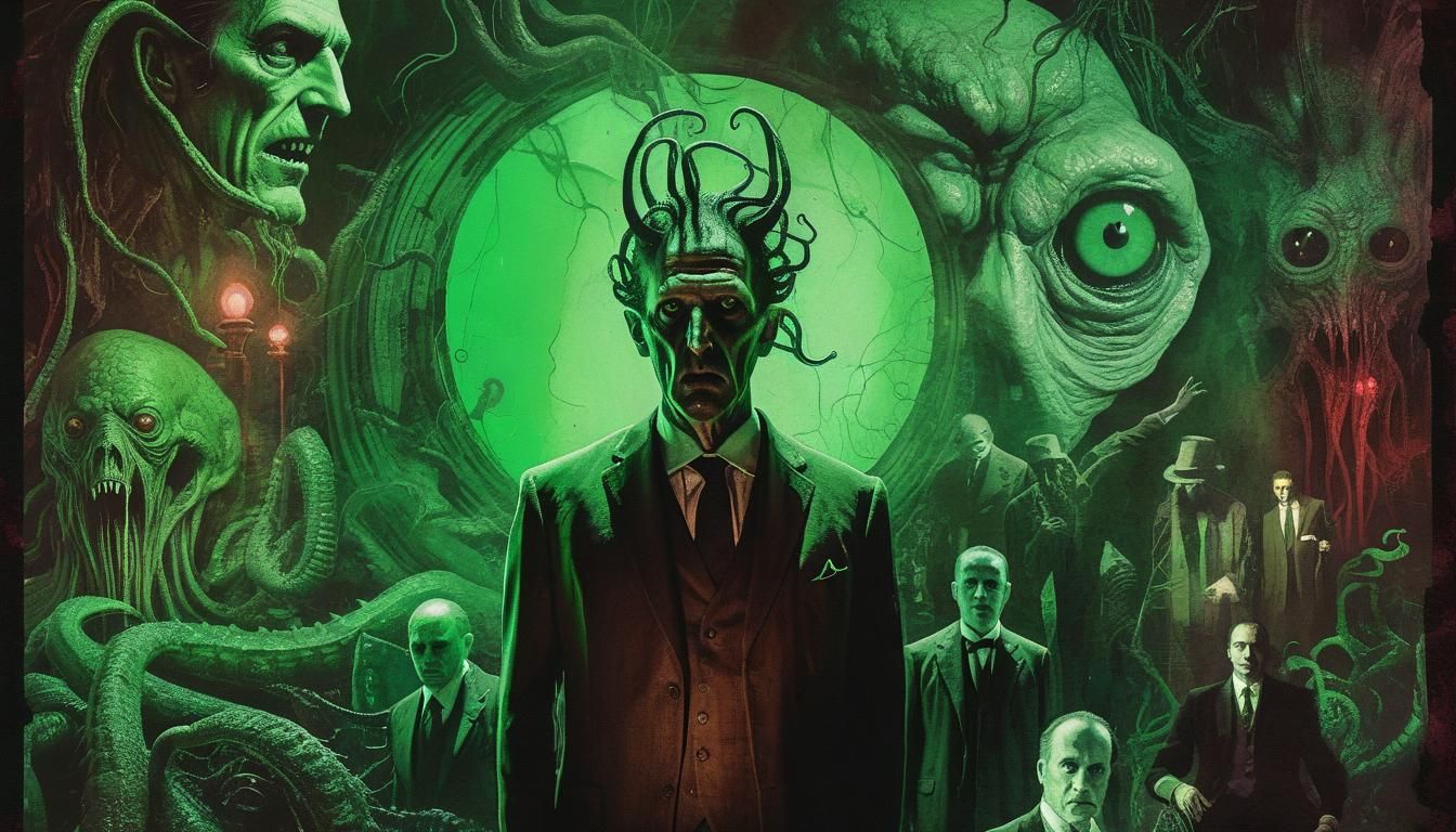 Lovecraftian Horror Collage in Surreal Style