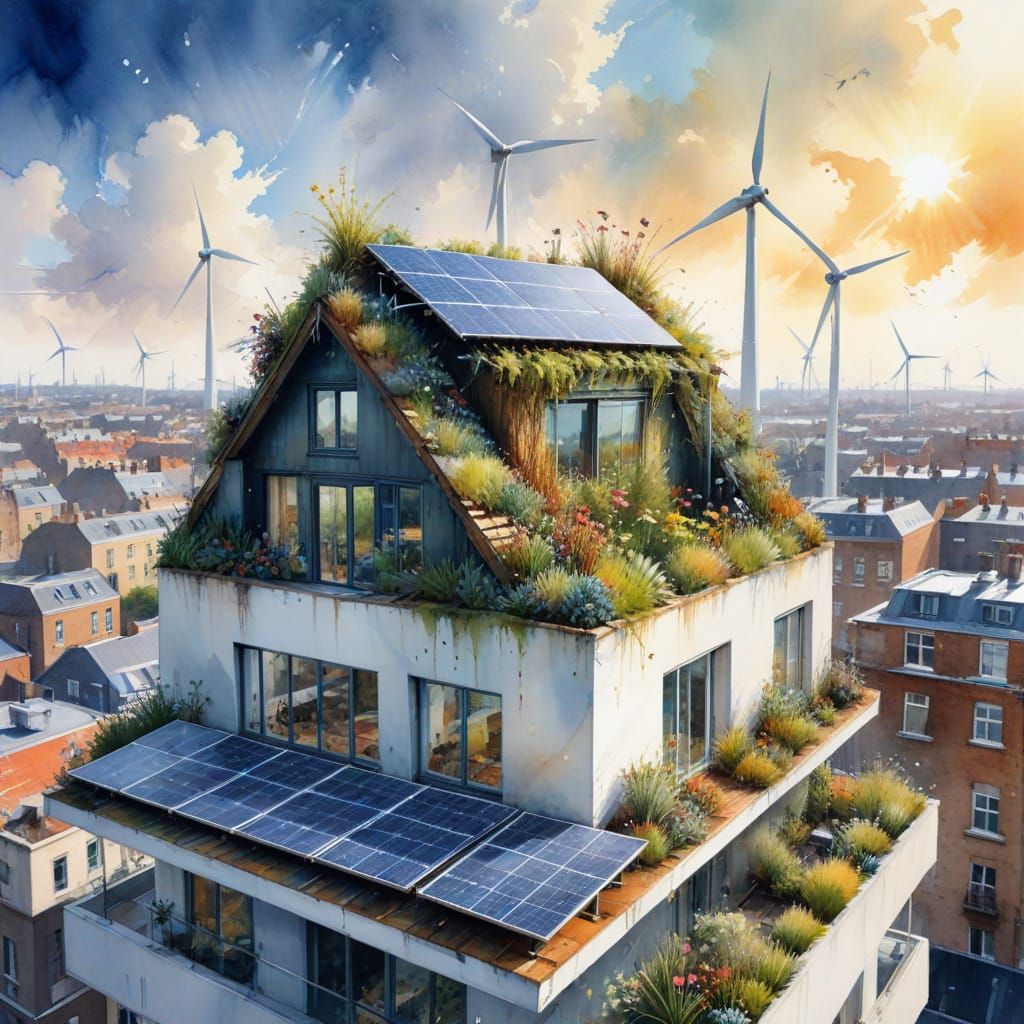 Surreal Solarpunk Metropolis Unites Nature and Technology