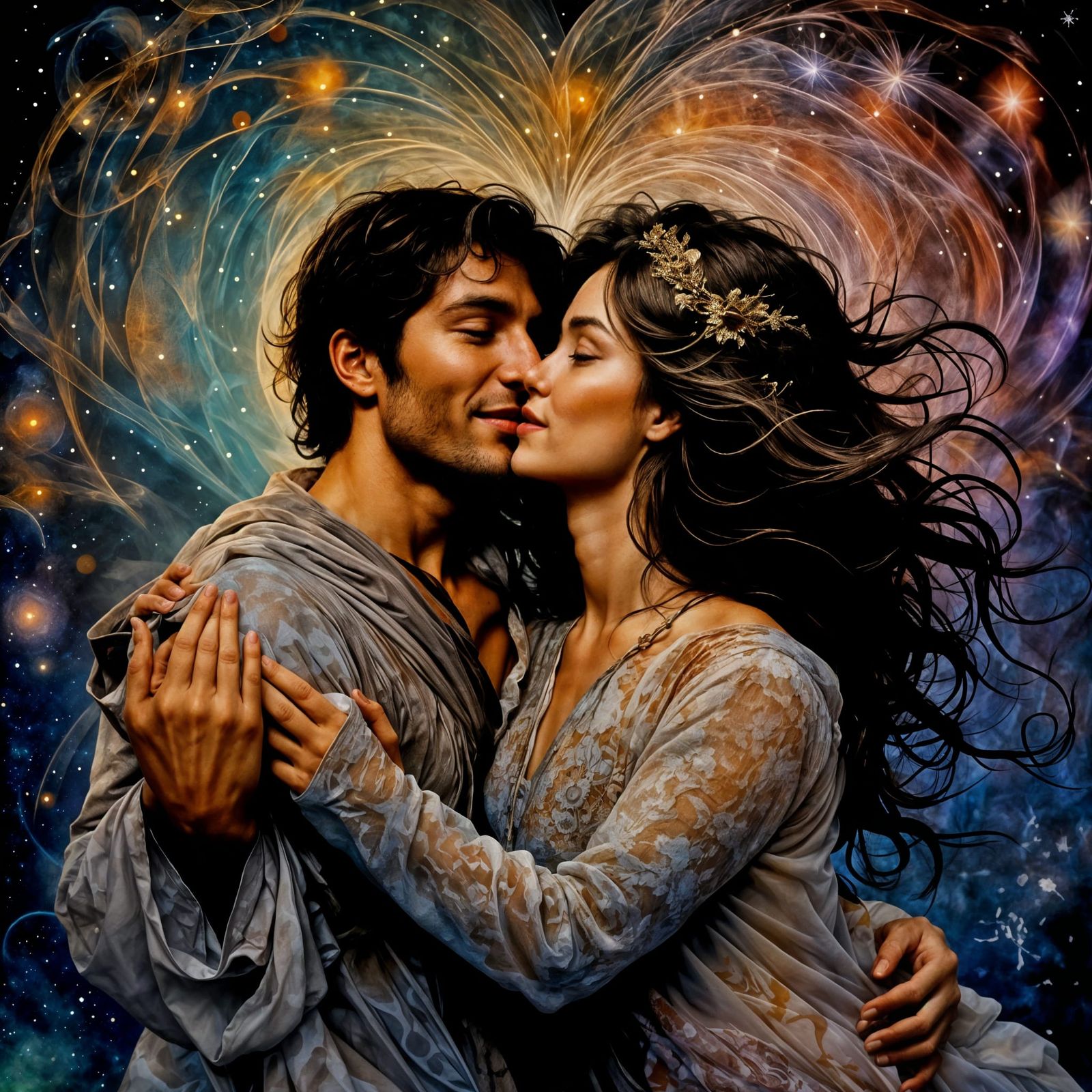 Mystical Joyful Love Between Man and Woman